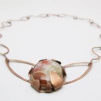 Copper and stone necklace